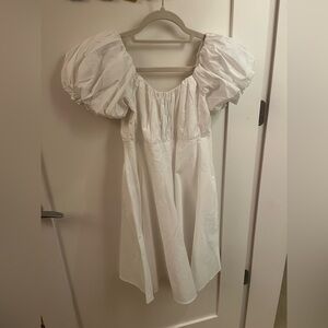 White Puff Sleeve Dress